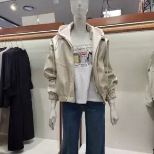 [수스]수스 HC04 후드 배색 레더 블루종 점퍼 S261BJP2Z2 (47508386)