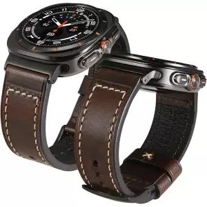 삼성 갤럭시 워치 울트라 밴드 47mm 2024/2025 소프트 레트로 오일 왁스 정품 가죽 시계 스트랩 1개입 액세