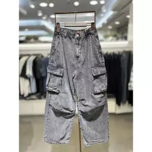 행텐 세이브존03 여성 와이드 워싱 카고 데님팬츠 10470-155-409-10