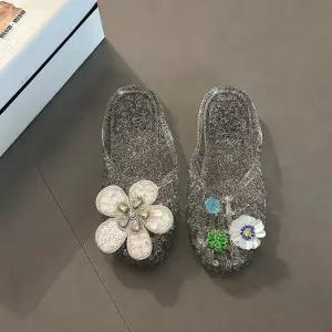 ADNEJH 여름 말캉말캉 DIY 파츠 젤리 슈즈 아쿠아 슬리퍼