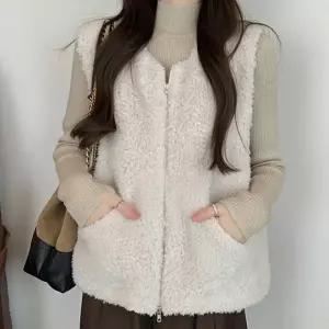 여성 겨울 양털 쪼끼 뽀글이 레이어드 베스트