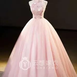 핑크 드레스 2부 자수 연주회 피로연 연주 웨딩 셀프 쉬폰 레이스 플로럴