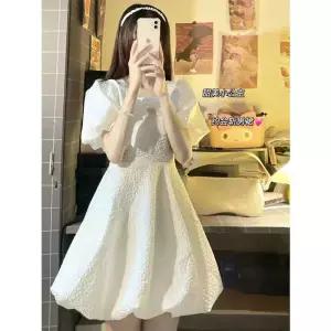 미니 드레스 셀프 웨딩드레스 2부 숏 맘드레스 파티 브라이덜 퍼프 화이트