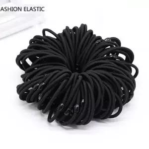 [비케이엠_63]대용량 검정 헤어 머리고무줄 고무줄 100개