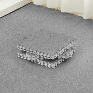 Amylove 16개 연동 바닥 타일 회색 면 황마 표면 매트 미끄럼 방지 고무 놀이 사각 카펫 소프트 클라이밍