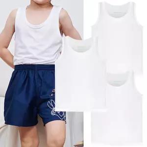 [보리보리/제이코튼]남아용 시원한 여름런닝 백물 흰런닝 3종 65부터90사이즈 아동 주니어 초등학생런닝