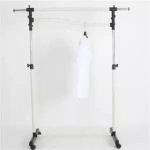 [JED] 수납 스탠드 트롤리 화이트 옷걸이 2단 이동식 행거