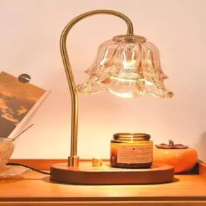 은방울꽃 캔들워머 타이머 향초 무드등 우드 램프 꽃 유럽식 침실 거실