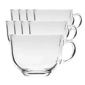 시리얼볼 투명 손잡이 시리얼 보울 440ml 3개 3세트 머그잔 컵 손잡이그릇