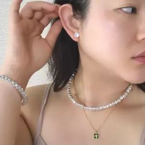 빅 큐빅 테니스목걸이 귀걸이 팔찌 세트