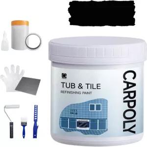 CARPOY 타일 페인트 17온스 욕조 및 리파이닝 키트 도구 포함 욕실용 DIY 수성 저주문 주방 도자기 바닥