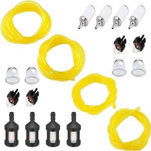 연료 필터 프라이머 벌브 포함 라인 호스 전기톱 예초기줄 리프 블로어 교체 세트 4 가지 크기 20피트