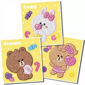 [RIZPICK]TBZ 라인프렌즈 스위트 미니 브라운 (스티커) 보석십자수