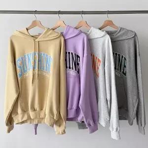 |KSTA46B|여성 캥거루 주머니 오버사이즈 후드 티셔츠