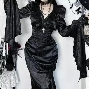 중세시대 고딕 스타일 스커트 블라우스 블랙 코스프레