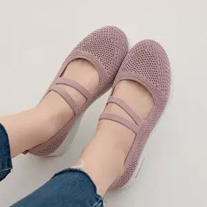 니트 메리제인 플랫 단화 발편한 슬립온 스니커즈 2.5cm