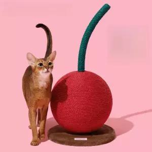 고양이 원형 볼 체리 스크래쳐 간식 대귤 모양 미국에서