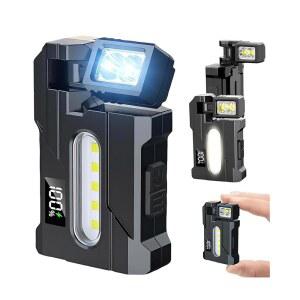 2026년형 충전식 EDC 손전등, 초밝은 미니 램프 , 회전식 500루멘 1500mAh