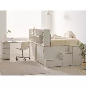 수납칸많은 아이공부방 높은 SS벙커침대+책상세트(120cm) 좁은아이방 가구