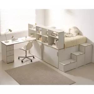 자작나무감성 아이방 책장 SS벙커침대+책상세트(150cm) 프레임 키즈 아들방