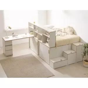 공간활용 포근한감성 책장겸 안전 SS벙커침대+책상세트(150cm) 어린이방