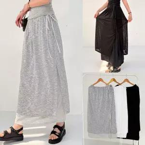 [하프클럽/아이우먼]위쉬몰 RA 이중레이어랩스커트(X606H604) 빅사이즈