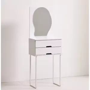 곡선거울 플로팅디자인 2단 서랍 화장대세트 500(2색 주니어 선반 높은 1인