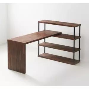 서재 집무실 확장형 L자 3단 오픈선반 책상 세트 1200(6색) 초등생 성인