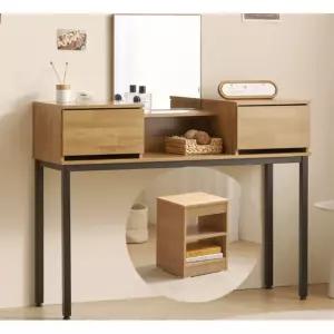 모던 스틸다리 포인트 슬림거울 화장대+스툴 세트(120cm 3색) 낮은 신혼 큰