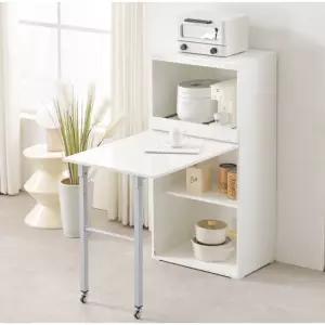 접이식 도어 식탁 3단선반형 렌지대 1200 / 심플 렌지장 수납 렌즈 레인지