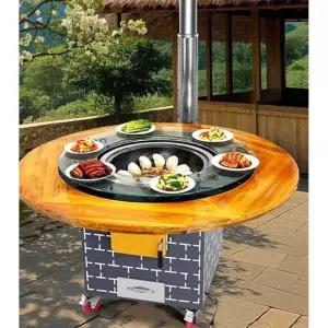 옛날 난로 화덕 장작 숯불 바베큐 대형 그릴 나무장작 캠핑