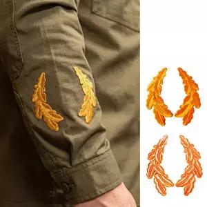 로스코 골드 오크잎 패치 자수 와펜 열접착 군용 패치