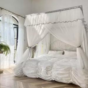 공주 캐노피 침대 인테리어 가림막 놀이방 텐트 레이스 키즈룸 우풍막