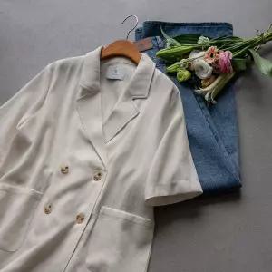 (안나앤플러스) A. 셀로 스트링 더블 자켓[자켓E0108H02] 빅사이즈