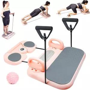 다기능 5in1 필라테스 보드 푸시업 핸들 저항 밴드 코어 슬라이더 패드 마사지 볼 휴대용 및 접이식 홈