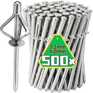 50/500x 삼중 접이식 폭발형 팝 리벳 알루미늄 대형 헤드 블라인드 섀시 캐비닛 판금 패널용 패스너