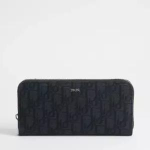 MUST IT_디올 지퍼 장지갑 오블리크 남성 장지갑 블랙 2ESBC252YSE H03E