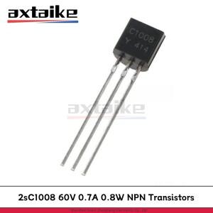 50개 2sC1008 TO-92 60V 0.7A 700mA 0.8W NPN 트랜지스터 DIP