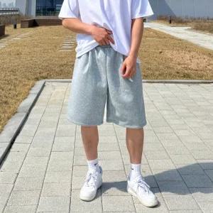 남자 버뮤다 반바지 트레이닝 회색 밴딩 팬츠 5부 6부