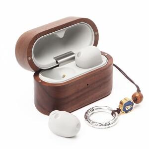 [호환품]소니호환 WF-1000XM6 블루투스 헤드셋용 단단한 나무 헤드폰 보호 커버 호두나무 쉘 고급스러운 하