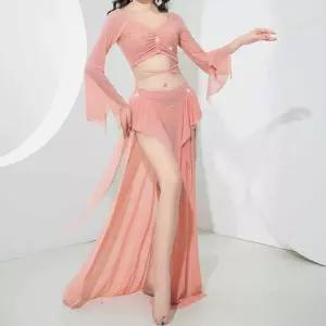 밸리댄스 긴팔 연습복 드레스 의상 댄스복 여신 여성 단체복