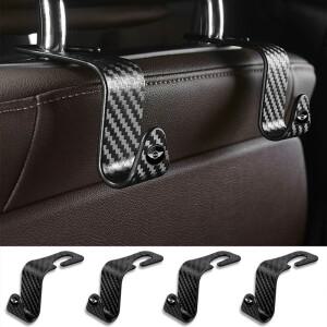 2Pcs 탄소 섬유 후크 자동차 좌석 머리 받침 액세서리 미니 JCW 카브리오 쿠퍼 컨트리맨 에이스맨 클럽맨