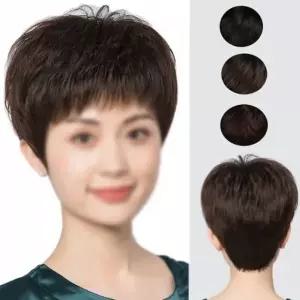 키밍 중년여성 인모 통가발 짧은가발 자연스러운 패션_23494315
