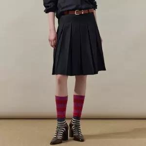 [마쟈] 핀턱 와이드 플리츠 미디 스커트 ZF04QS001NH