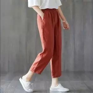 배기핏 여성바지 슬랙스 여름 면바지 밴딩팬츠 외출복 0409