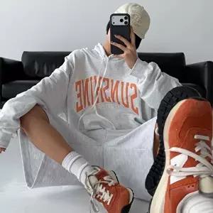 [옷자락]여자 레터링 오버핏 캥거루 후드티 캠퍼스룩 티셔츠