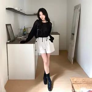 [옷자락]여자 캐주얼 데일리 데이트룩 스트링 반바지