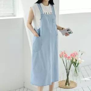 여성 봄 여름 국산 77까지 투포켓 데님 나시 롱 원피스 민소매 레이어드 청원피스 OP0617S 빅사이즈 루즈핏