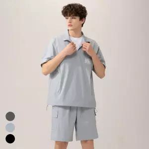 에버라스트 남자 반팔 아노락 세트 쿼터집업 상하 셋업