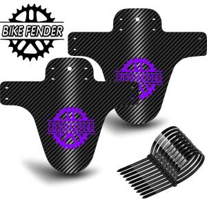 [호환품]1/2개 자전거 펜더 카본 패턴 MTB 로드 바이크 머드가드 앞/뒤 타이어 휠 머드 가드 픽스 기어 윙
